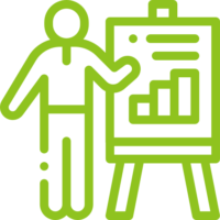 man holding presentation icon