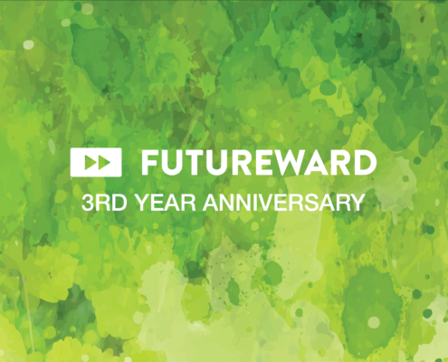 Green picture saying FutureWard 3rd Anniversary